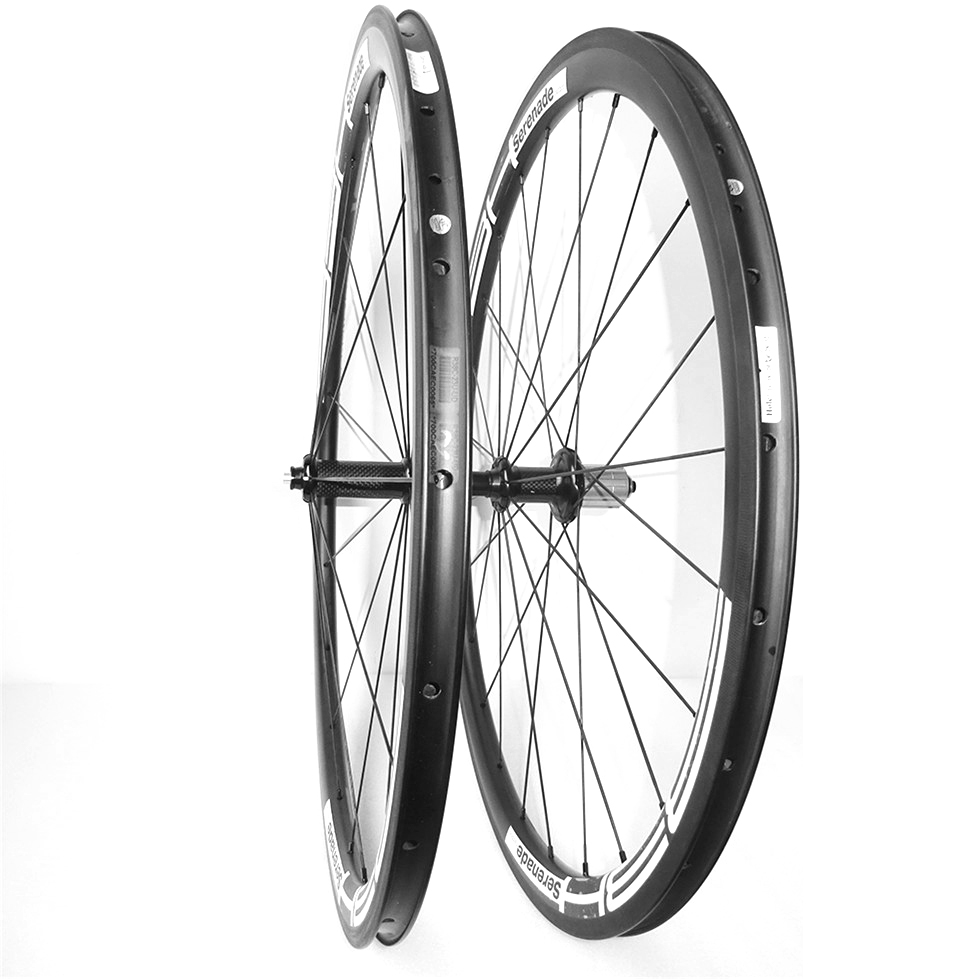 Carbon road bike wheels 38mm clincher Power way R36 hubs